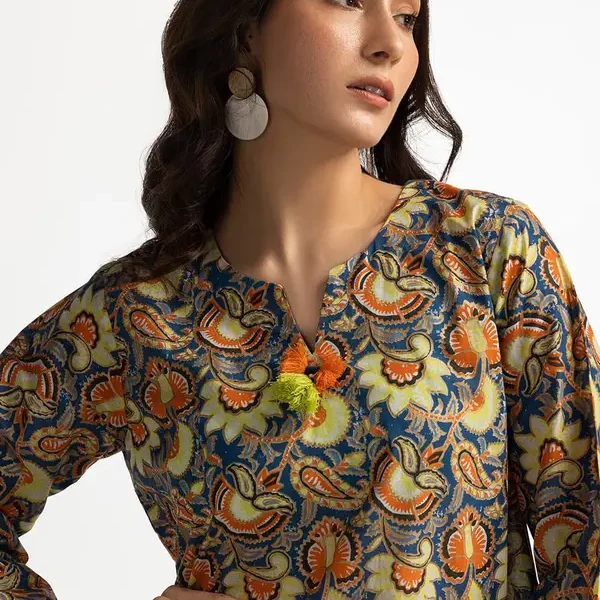 Lawn Gold Printed Shirt IUSTK-283