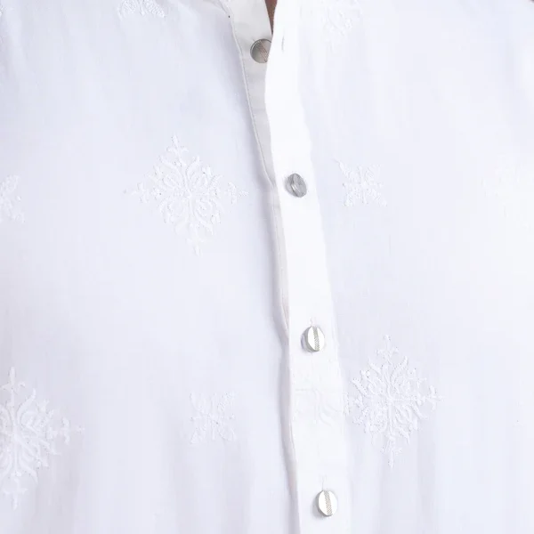 SPRAY EMBROIDERED KURTA- SIGNATURE COLLECTION WHITE