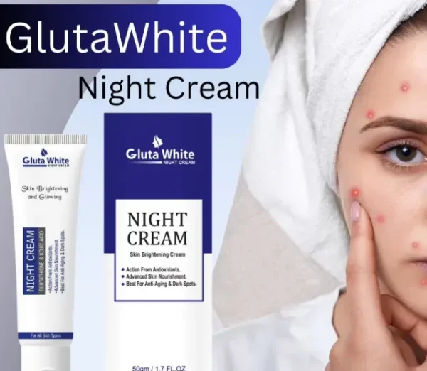Gluta White Night Cream – Advanced Skin Brightening, Nourishing & Anti-Aging Formula (50ml) - Image 2
