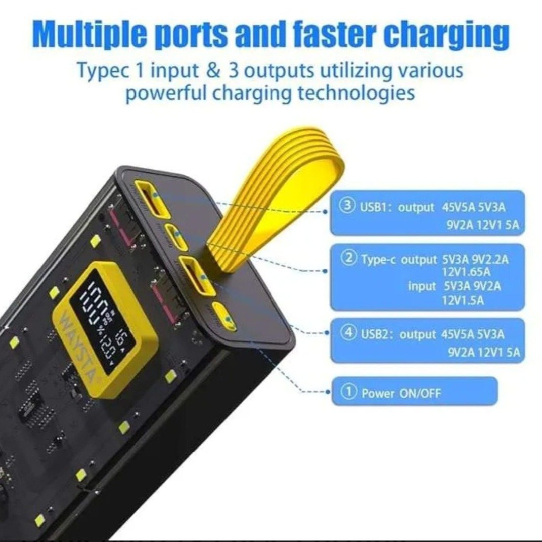 Transparent Power Bank With LED Light | Fast Charging Portable Power Bank With Dual USB Output And Smart Display - Image 2