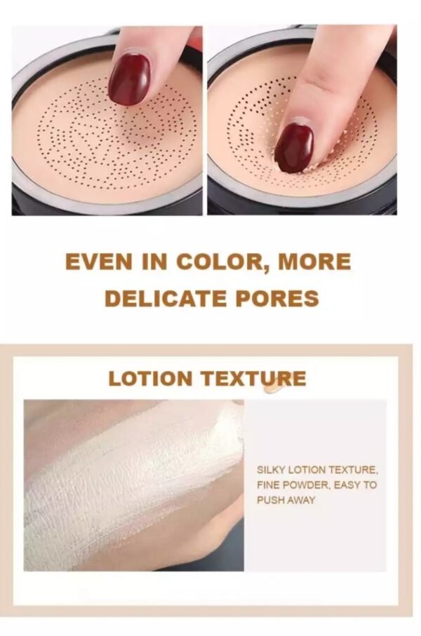 SUNISA Waterproof Mushroom Head Air Cushion Foundation – BB & CC Cream With Moisturizing Liquid Base And Sponge Applicator - Image 4