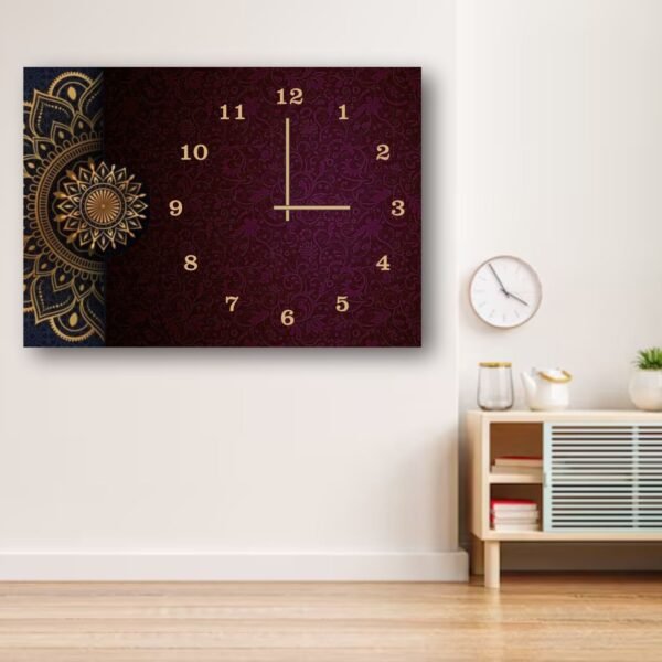 c49c7562a5a0f011b70a724038e45767.jpeg Elegant Digital Printed Wooden Wall Clock – 12x16 Inch Decorative Hanging Clock with Mandala Design | Premium Quality Wall Décor (Without Battery)