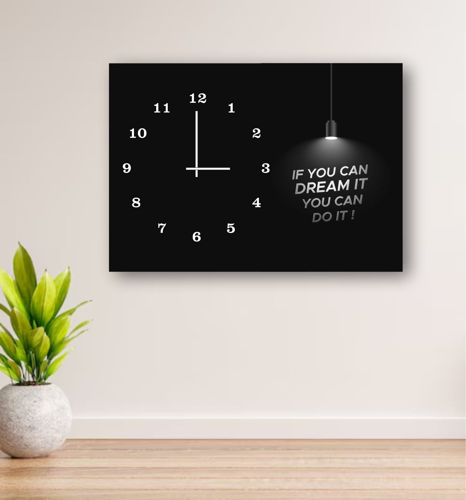 Inspirational Wooden Wall Clock – 12x16” Digital Print, Battery-Free, Hook Hanging Decor - Image 2
