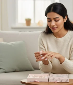 Febble - Crystal Leaf Nude Press-On Nails